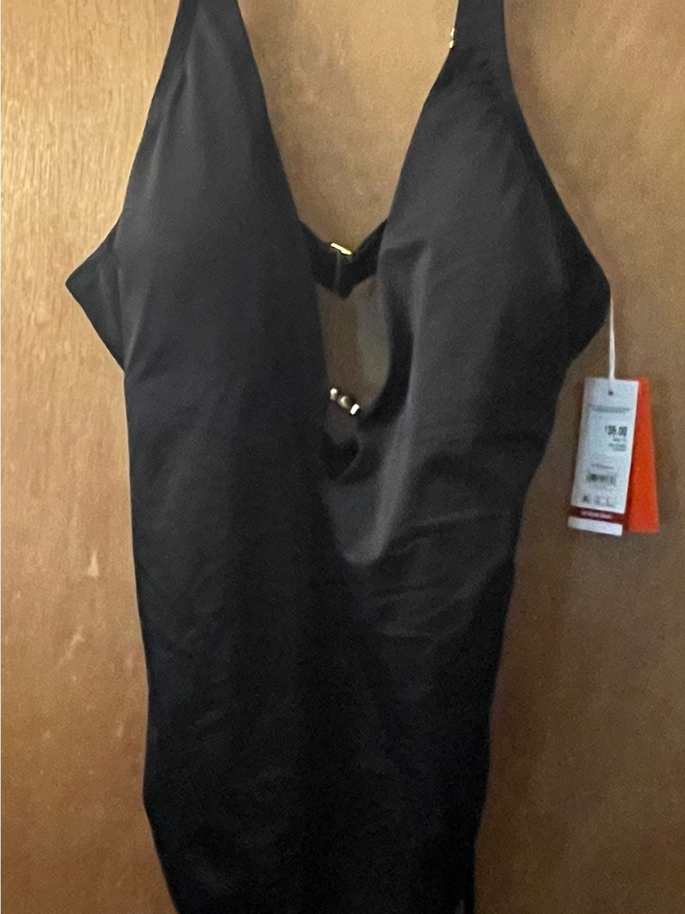 sofia by sofia vergara Black One-Piece Swimsuit with Gold Hardware